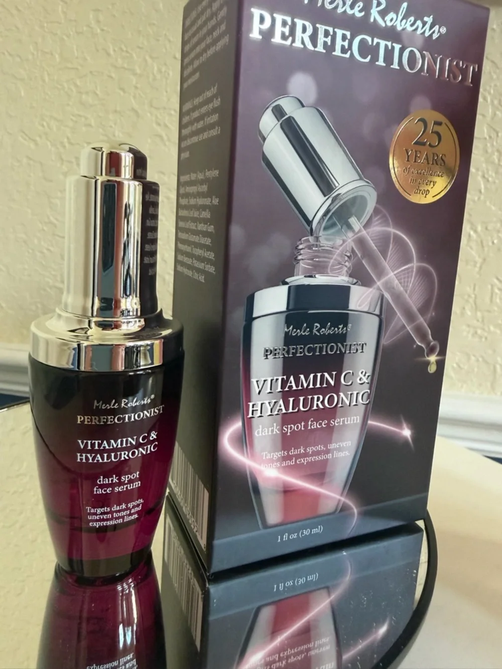 Merle Roberts Perfectionist Vitamin C & Hyaluronic Dark Spot Face Serum NIB